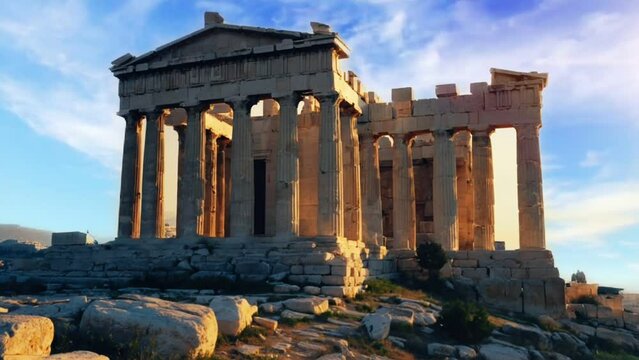 ruins of the roman forum, seamless looping animation video background 