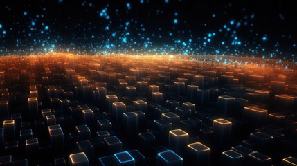 Fototapeta premium Technology Particle Abstract Background