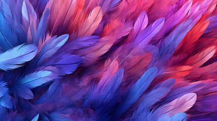Digital red and purple gradient feather abstract graphic poster web page PPT background