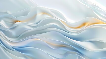 Modern Abstract wave silk fabric textured gradient background, wallpaper with color theme of light blue and gold