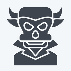 Icon Evil. related to Halloween symbol. glyph style. simple design illustration