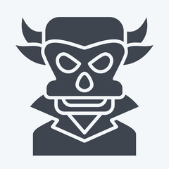Icon Evil. related to Halloween symbol. glyph style. simple design illustration