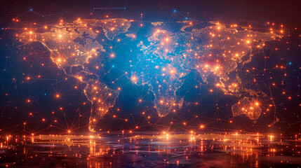 Digital Map Global Modern Technology