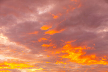 Multicolored sky at dawn in South America