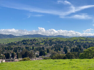 Fototapeta premium Grass Covered Ridge Lines and Hills
