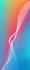 Abstract particles wave Gradient blue, orange contrast colors. For vector art design with a web banner background	
