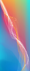 Abstract particles wave Gradient blue, orange contrast colors. For vector art design with a web banner background	
