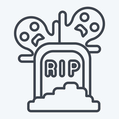 Icon Tomb. related to Halloween symbol. line style. simple design illustration