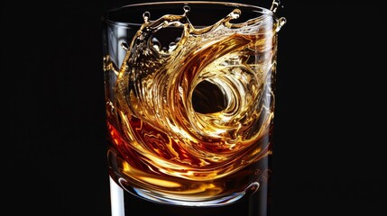 A bold swirl in a clear, untamed glass, the essence of cider beverages and beer captured in a single whirl - obrazy, fototapety, plakaty