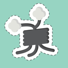 Sticker line cut Dead Tree. related to Halloween symbol. simple design illustration