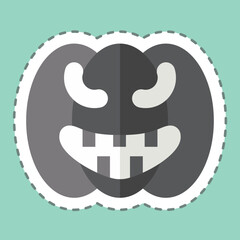 Sticker line cut Pumpkin. related to Halloween symbol. simple design illustration