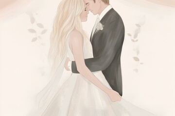 bride and groom made by midjourney