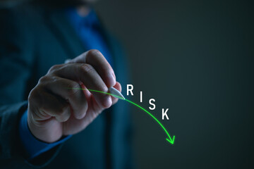 Business concept Risk management and mitigation to reduce exposure for financial investment,...