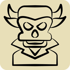 Icon Evil. related to Halloween symbol. hand drawn style. simple design illustration