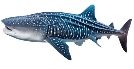Closeup Whale shark PNG isolated on white and transparent background - Whale Marine mammal Endangered species ecosystems Concept