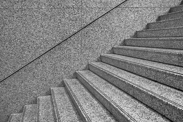 fragment of large wide staircase in monochrome - 780181352