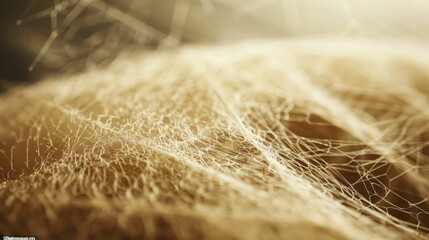 Close up of spider silk threads, emphasizing the strength and engineering of natural materials.