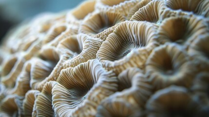 Examining the intricate coral texture reveals the fragile harmony within marine habitats.