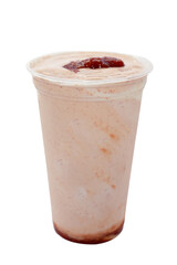 Panoramic still life of ice cream slush frozen colorful frozen fruit granita drinks flowing into takeaway plastic cups with ice cream straws flavor