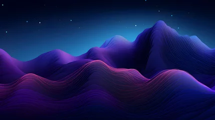 Poster Digital blue and purple mountain curve abstract graphic poster web page PPT background © JINYIN