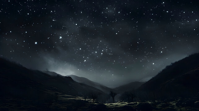 Digital night scene starry sky scene abstract graphic poster web page PPT background