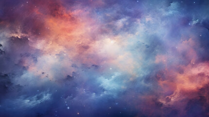 Obraz premium Digital color watercolor starry sky nebula abstract graphic poster web page PPT background