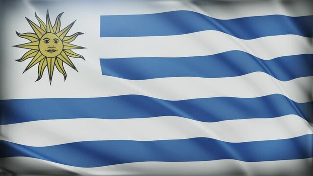 Waving Uruguay flag background