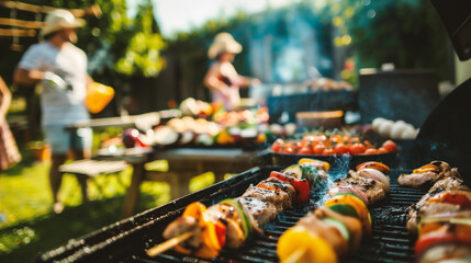 A closeup of food on grill