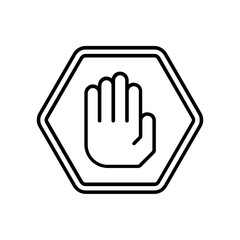 prohibited area icon. outline icon
