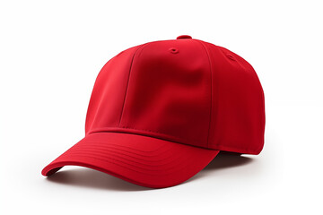red baseball cap isolated on white