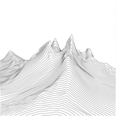 A minimalist depiction of a mountain range