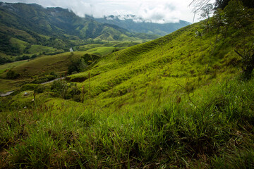 Antioquia mountainous landscape with mountains full of vegetation - San Roque, Colombia