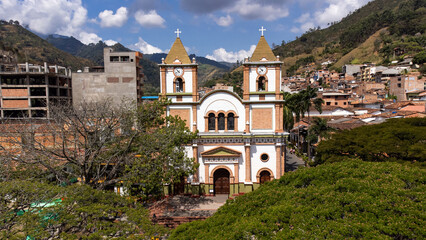 Ciudad Bolivar, Antioquia - Colombia. February 21, 2024. Immaculate Conception Temple. Its...