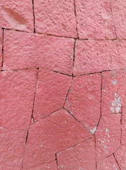 Fotobehang red brick wall texture, textura de pared de ladrillo rojo  © Lidia