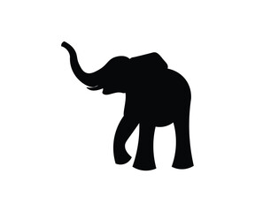 Elephant in silhouette vector illustration