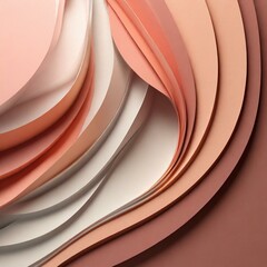 background.an abstract colored paper texture background arranged in a minimal paper cut style composition. Use layers of geometric shapes and lines in soft shades of coral and rose colors to convey a 