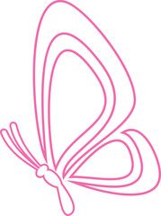 Stylized image of butterfly line art logo template isolate Vector illustration