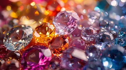 Digital kaleidoscope entangled gemstones abstract graphic poster web page PPT background