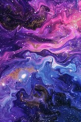 A galaxy as a pop art fashion pattern, with swirling stars and nebulous colors