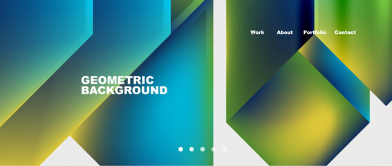 Abstract geometric shapes web design page. Vector Illustration For Wallpaper, Banner, Background, Card, Book Illustration, landing page