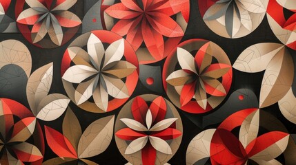 A geometric floral pattern
