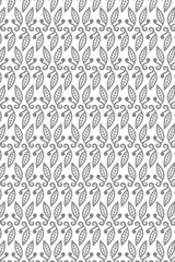 Black and white Floral shapes seamless pattern. Vector illustration