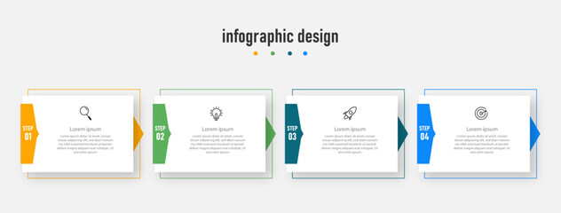 Creative template infographic design template. timeline with 4 steps, options. can be used for workflow diagram, info chart, web design. vector illustration.