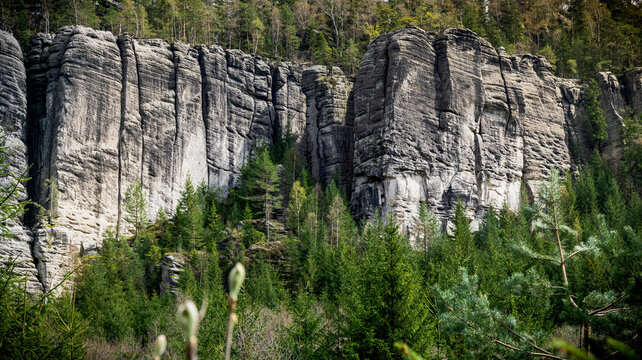 Massive Rock Formation in the Heart of a Czech Republic Forest