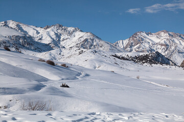 Beautiful winter mountain landscape. Snowmobiling - 780211717