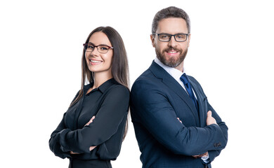 businesspeople isolated on white. businesspeople together while having a meeting in the office. businesspeople working on business project. collaborating on a new business project. business approach