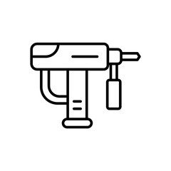 Drill outline icons, minimalist vector illustration ,simple transparent graphic element .Isolated on white background