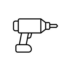 Drill outline icons, minimalist vector illustration ,simple transparent graphic element .Isolated on white background
