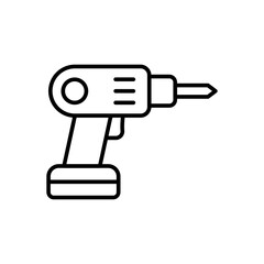 Drill outline icons, minimalist vector illustration ,simple transparent graphic element .Isolated on white background