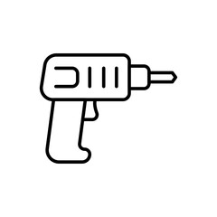 Drill outline icons, minimalist vector illustration ,simple transparent graphic element .Isolated on white background